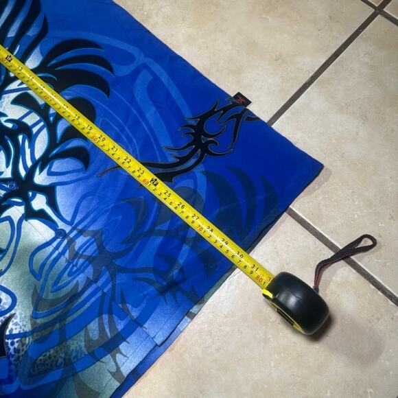 Vintage Dragonfly DF Clothing Blue Button Down Shirt Mens Large Y2K Tribal - Picture 5 of 6